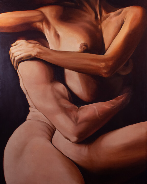 Painting titled "Intertwined Spirits" by Daria Petrova, Original Artwork, Oil