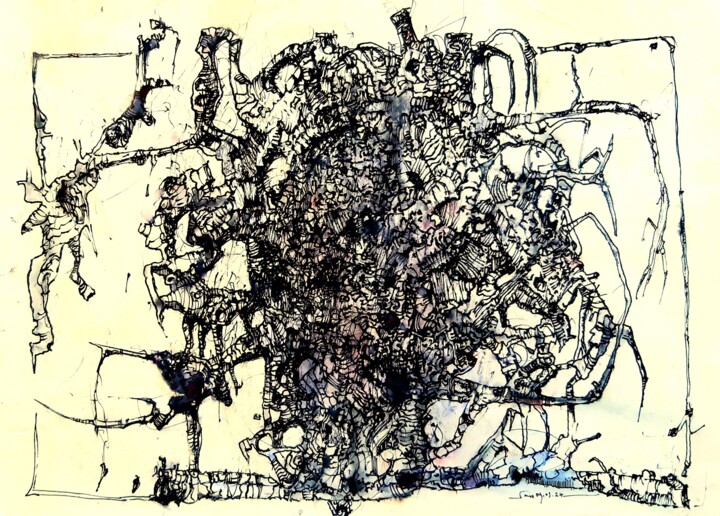 图画 标题为“Gewächse (2)” 由Stephan Rodriguez Warnemünde, 原创艺术品, 墨