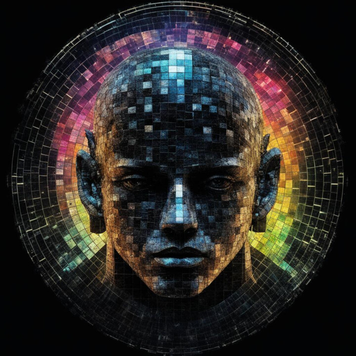 Face and Mosaic 数字艺术