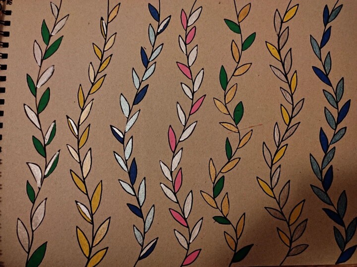 Feuillages Drawing, 11.7x16.5 in