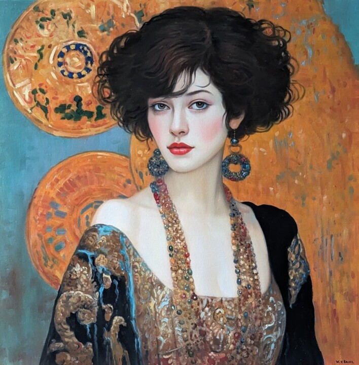 绘画 标题为“Embracing the Infin…” 由Wilhem Von Kalisz, 原创艺术品, 油 安装在木质担架架上