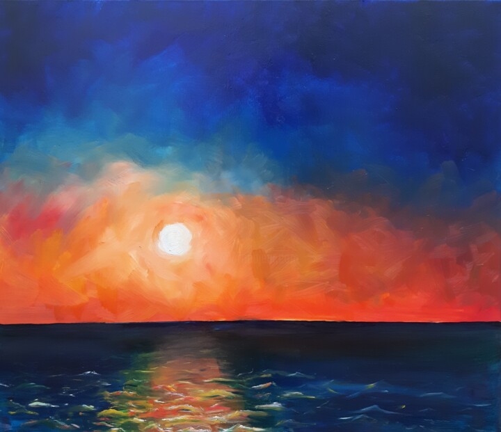 Pittura intitolato "The sea of harmony" da Vladislav Guzeev, Opera d'arte originale, Olio Montato su Telaio per barella in l…