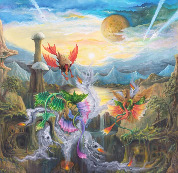 oil painting ref 847364, magical realism fantasy 绘画, 47.2x47.2 in
