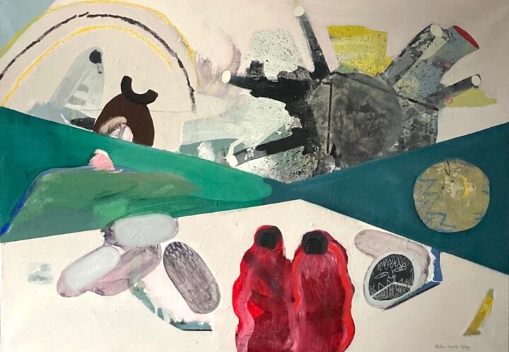 제목이 "Constructing Dawn"인 미술작품 Delphine Hogarth로, 원작, 기름