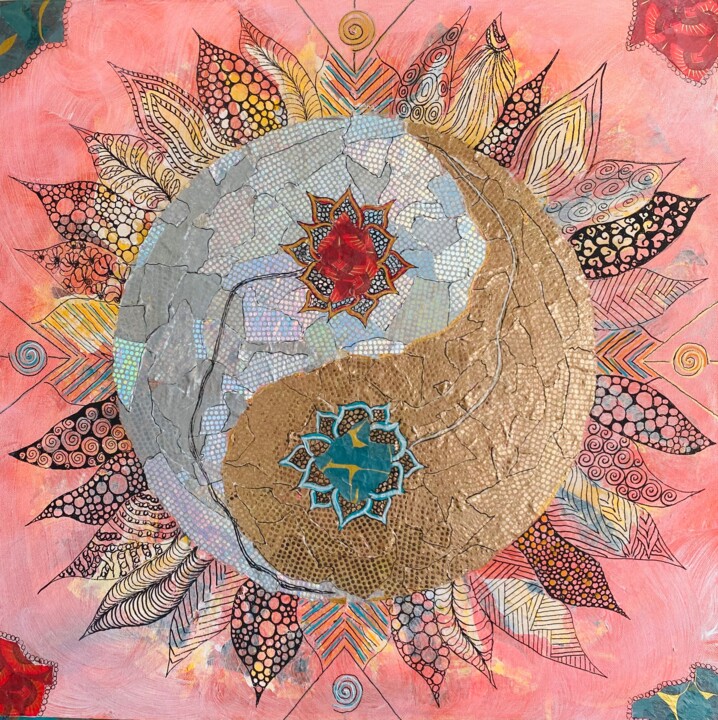 yin yang des couleurs 绘画, 23.6x23.6 in