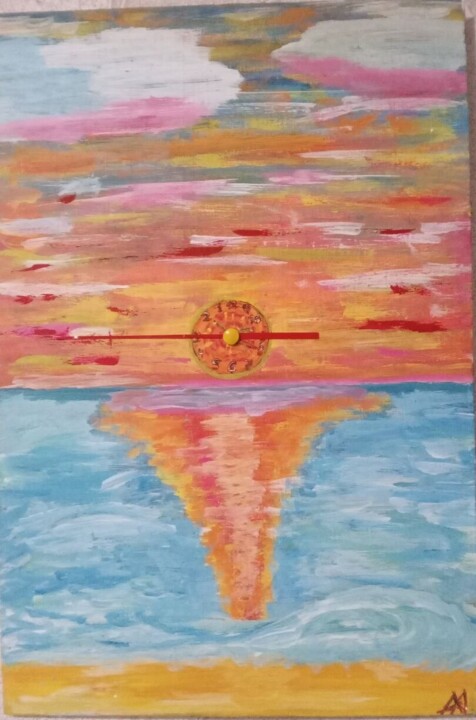 Время назад пошло 绘画, 17.7x11.8 in