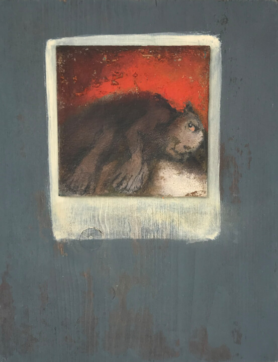 the dream of a bear 绘画, 9.8x7.9 in