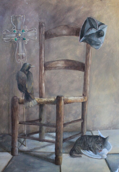 la chaise vide 绘画, 39.4x25.6 in