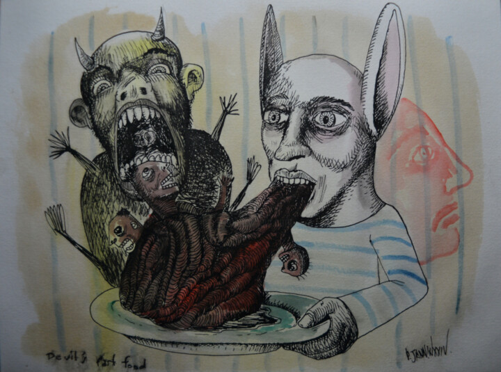 Devil's fast food 图画, 9.5x12.6 in