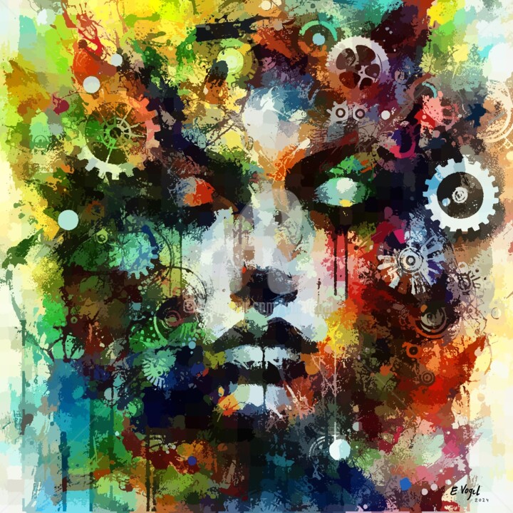 Digital Arts titled "portrait 04" by Eric Vogel, Original Artwork, Digital Painting