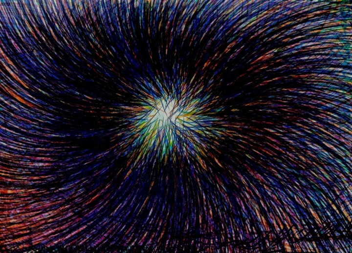 Dessin intitulée "Star and vanilla" par Corinne Courlet, Œuvre d'art originale, Encre