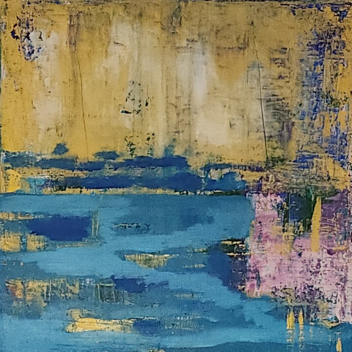 Peinture intitulée "Reflets d'eau 2, wa…" par Valérie Blum (Valery), Œuvre d'art originale, Acrylique Monté sur Châssis en b…