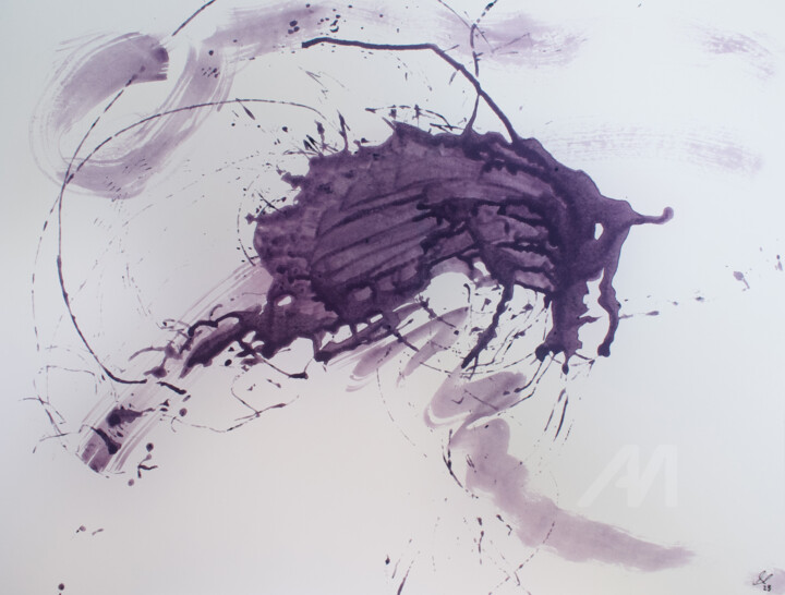 Malerei mit dem Titel "The primal creature" von Manuel Backer, Original-Kunstwerk, Acryl