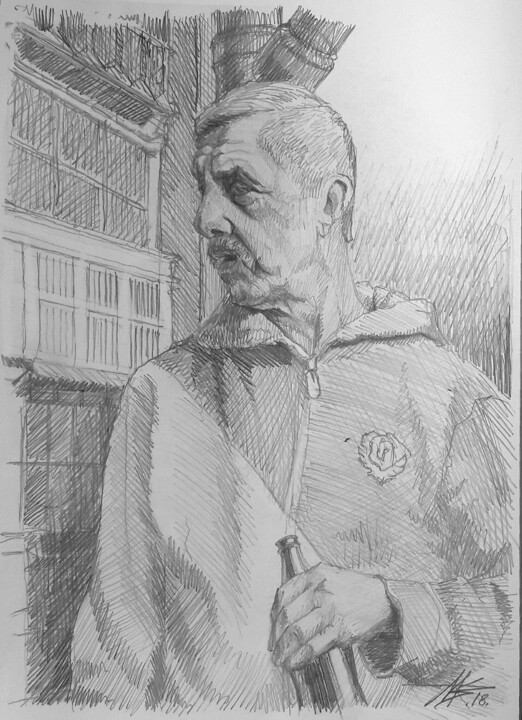 Man portret 图画, 11.4x8.3 in