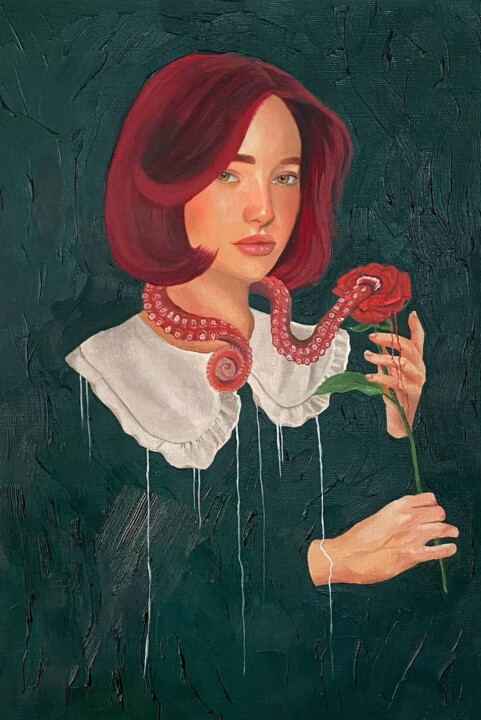 Guiding rose 绘画, 13.8x9.8 in