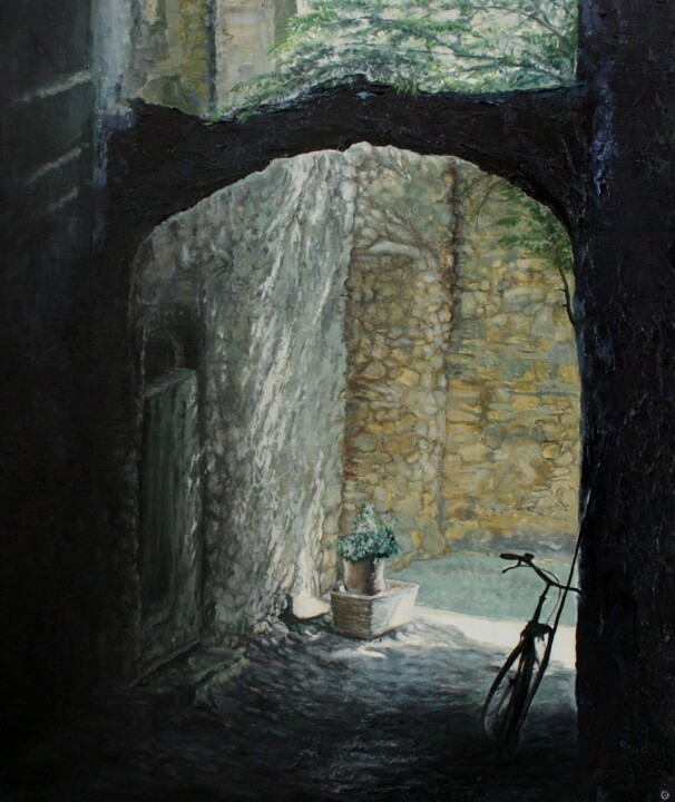 Улочка в Пеосе 绘画, 23.6x20.1 in