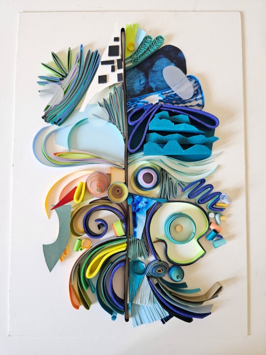 Painting titled "Unsual feelings wit…" by Glimpsecraft Priyanka, Original Artwork, Paper