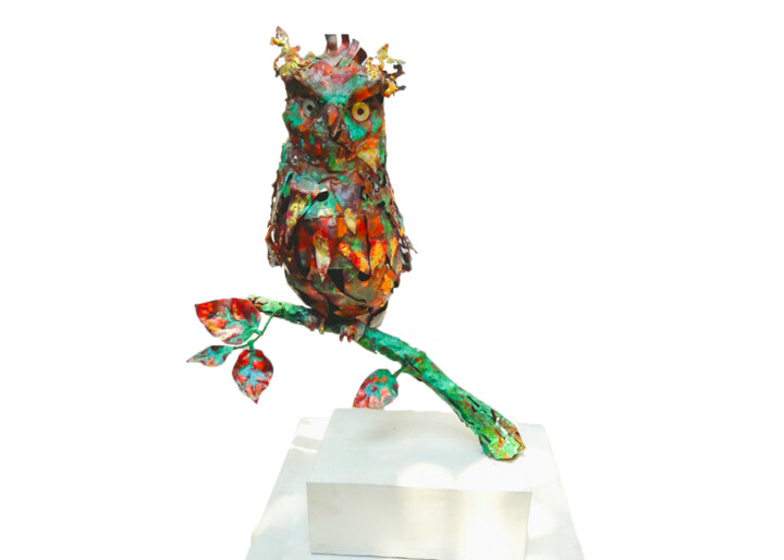 The Startled Owl 雕塑, 18x12 in