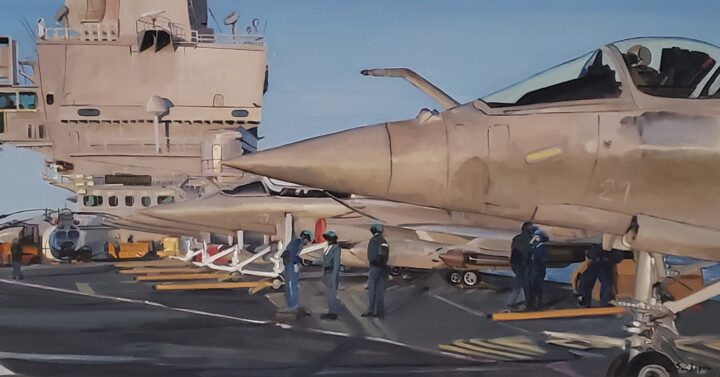 Un rafale en bateau 绘画, 19.7x39.4 in