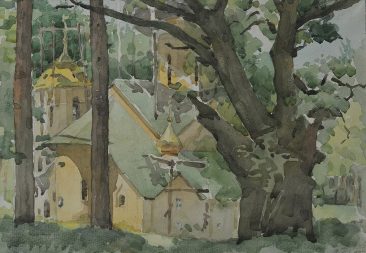 Church. Natalievka Painting, 10.7x15.4 in