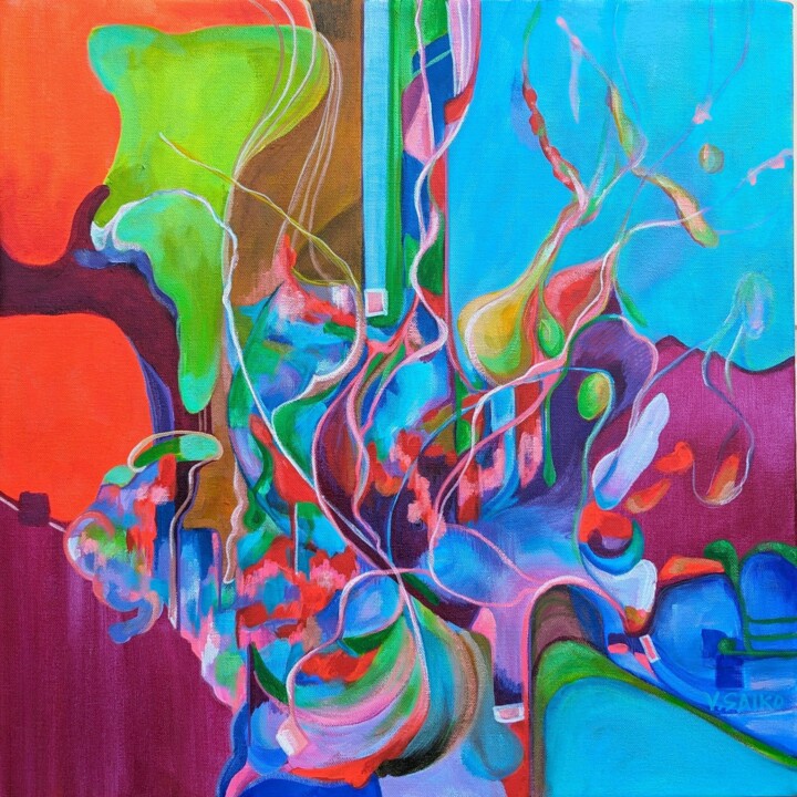 Ζωγραφική με τίτλο "The Creation Code:…" από Vera Saiko, Αυθεντικά έργα τέχνης, Ακρυλικό Τοποθετήθηκε στο Ξύλινο φορείο σκελ…