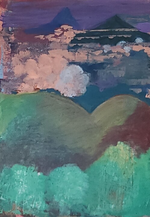 Peinture intitulée "Montagnes" par Valérie Blum (Valery), Œuvre d'art originale, Acrylique
