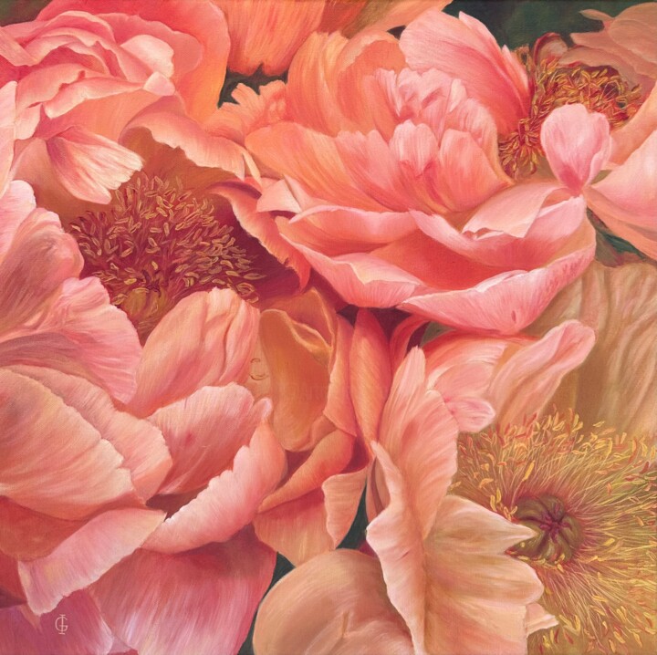 Malerei mit dem Titel "CORAL DREAM" von Ieva Graudina (IGraudinaArt), Original-Kunstwerk, Öl Auf Keilrahmen aus Holz montiert