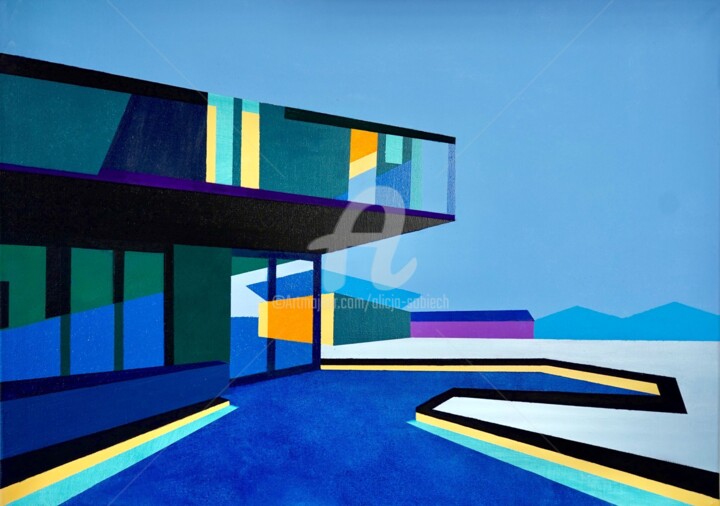 ALICJA SOBIECH- Kopenhaga-Det Kongelige Teater 50x70 Painting, 19.7x27.6 in