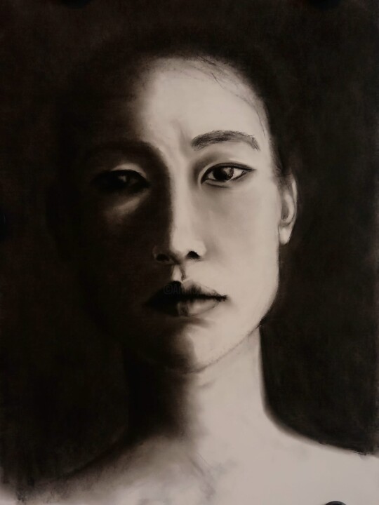 图画 标题为“Woman 628” 由Yevheniia Shcherbina, 原创艺术品, 木炭