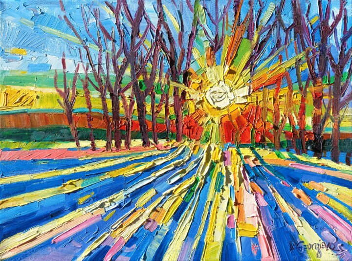 Winter Shadows 绘画, 11.8x15.8 in