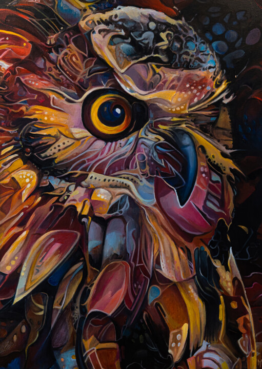 owl 绘画, 27.6x19.7 in