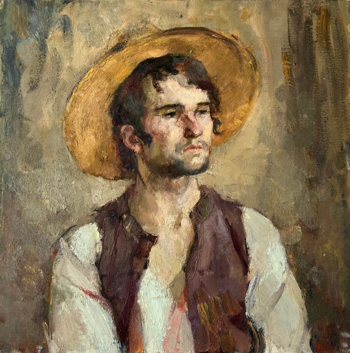 Portrait of a Young Man 绘画, 23.6x23.6 in