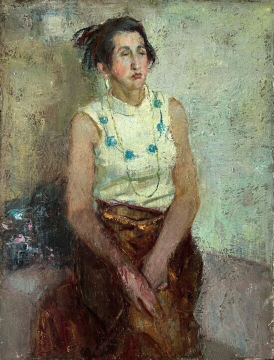 Blue Necklace 绘画, 24.8x18.9 in