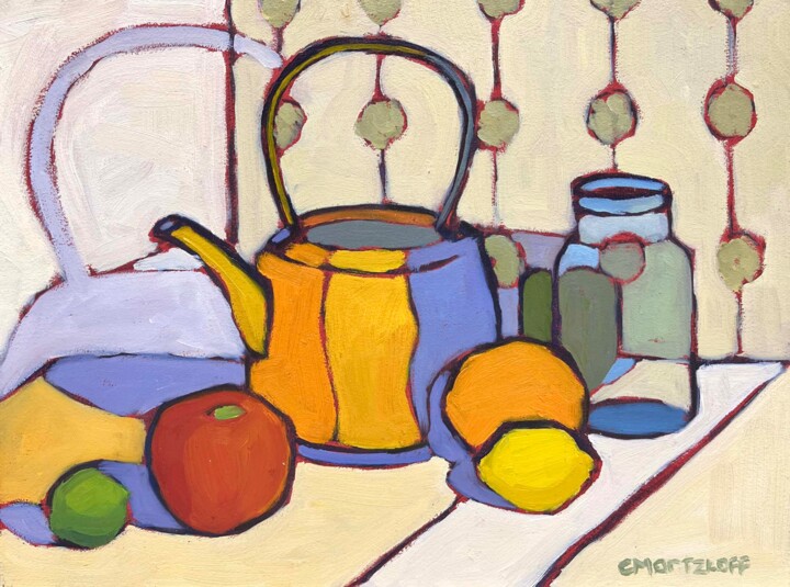 Farmhouse Table 绘画, 9x12 in