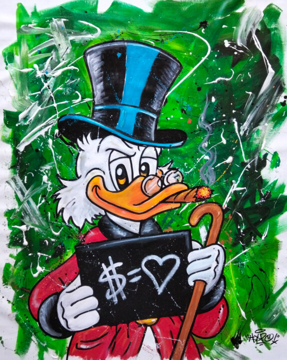 Scrooge McDuck - Money and Love 绘画, 53.2x43.3 in