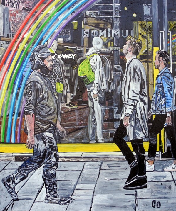 K-way. Paris. 绘画, 51.2x39.4 in