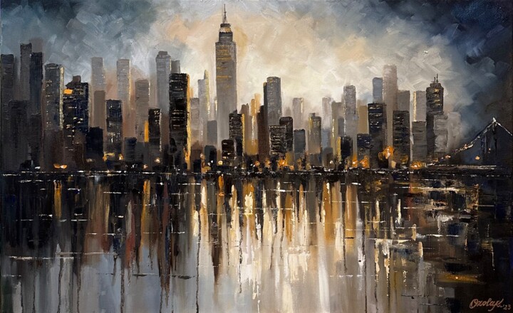 Nocturnal coastline of dreams 绘画, 19.7x31.5 in