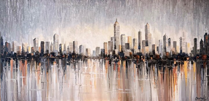 Mirage of urban serenity 绘画, 23.6x47.2 in