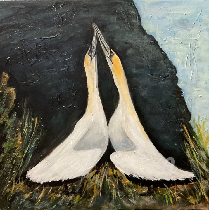DOUX TEMPS DES AMOURS 绘画, 18.1x18.1 in