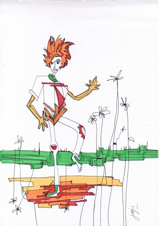 l'homme grue 图画, 11.7x8.3 in