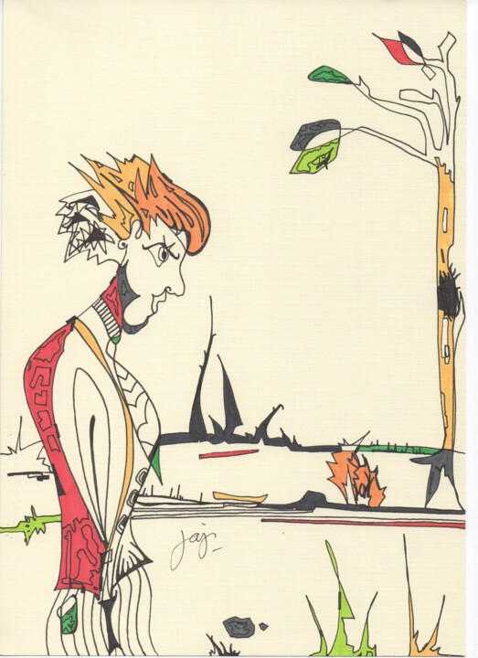 homme lion 图画, 11.7x8.3 in