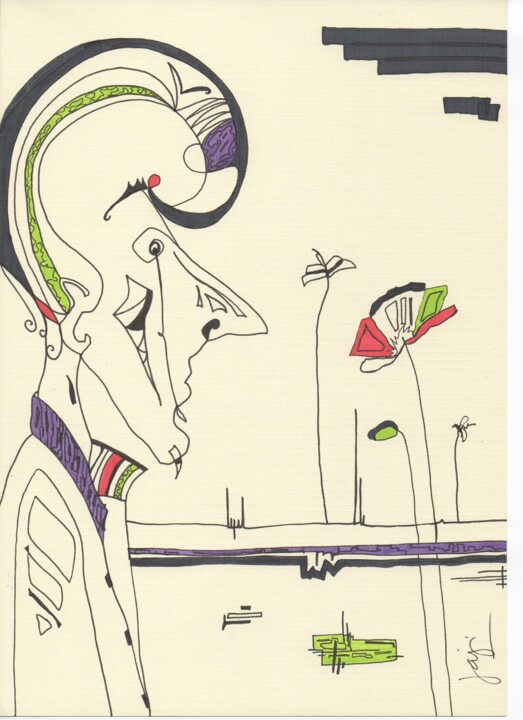 homme aux coquelicots 图画, 11.7x8.3 in