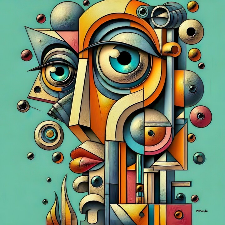 A evolução do personagem na arte cubista 数字艺术
