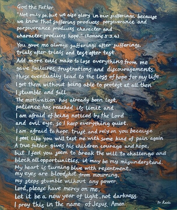 the prayer of karis9 绘画, 28.6x23.9 in