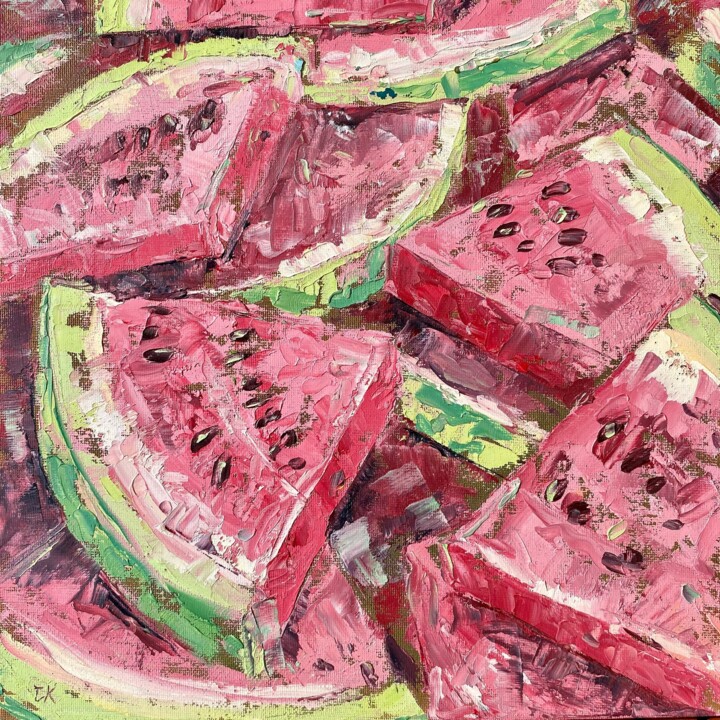 Wateremelon Oil 3D Painting 绘画, 12x12 in