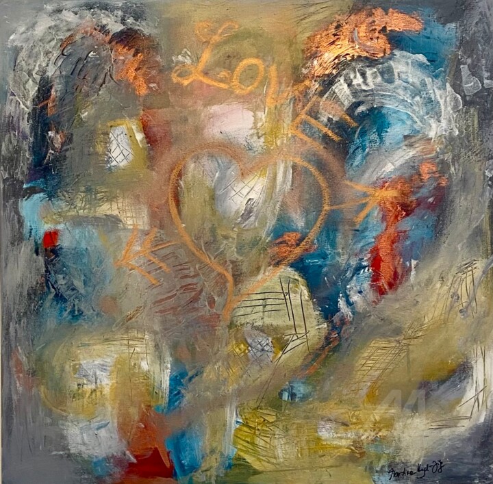LOVE 绘画, 27.6x27.6 in