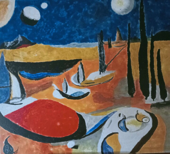 Peinture intitulée "La fin d'un monde" par Audran, Œuvre d'art originale, Acrylique