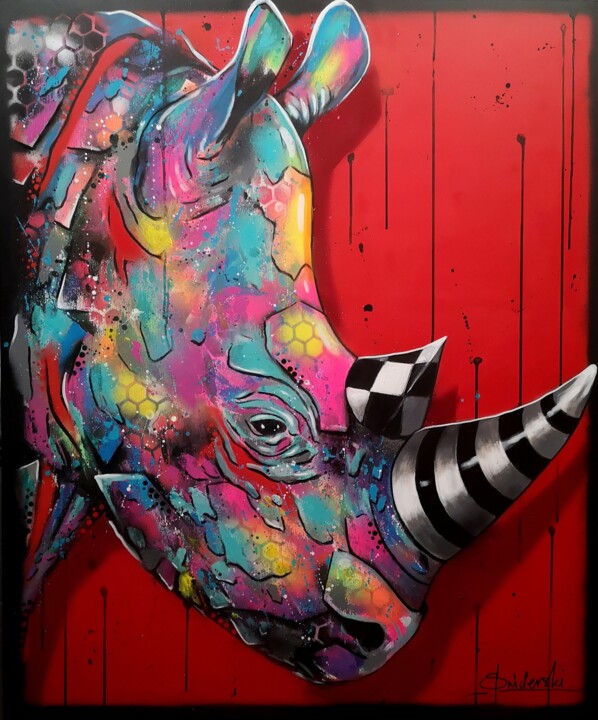 My rhino 绘画, 47.2x39.4 in