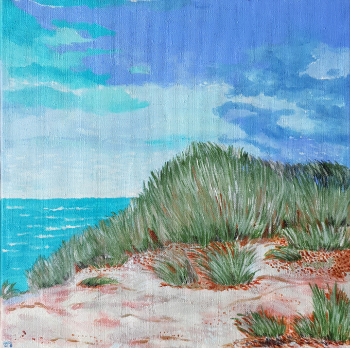 Sea of Normandy Schilderij, 11,8x11,8 in