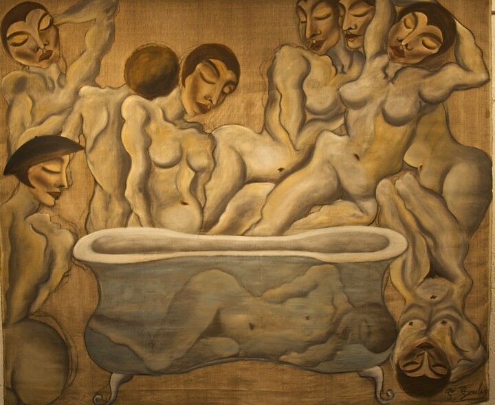"Transparence corps et âme" 绘画, 72.8x86.6 in